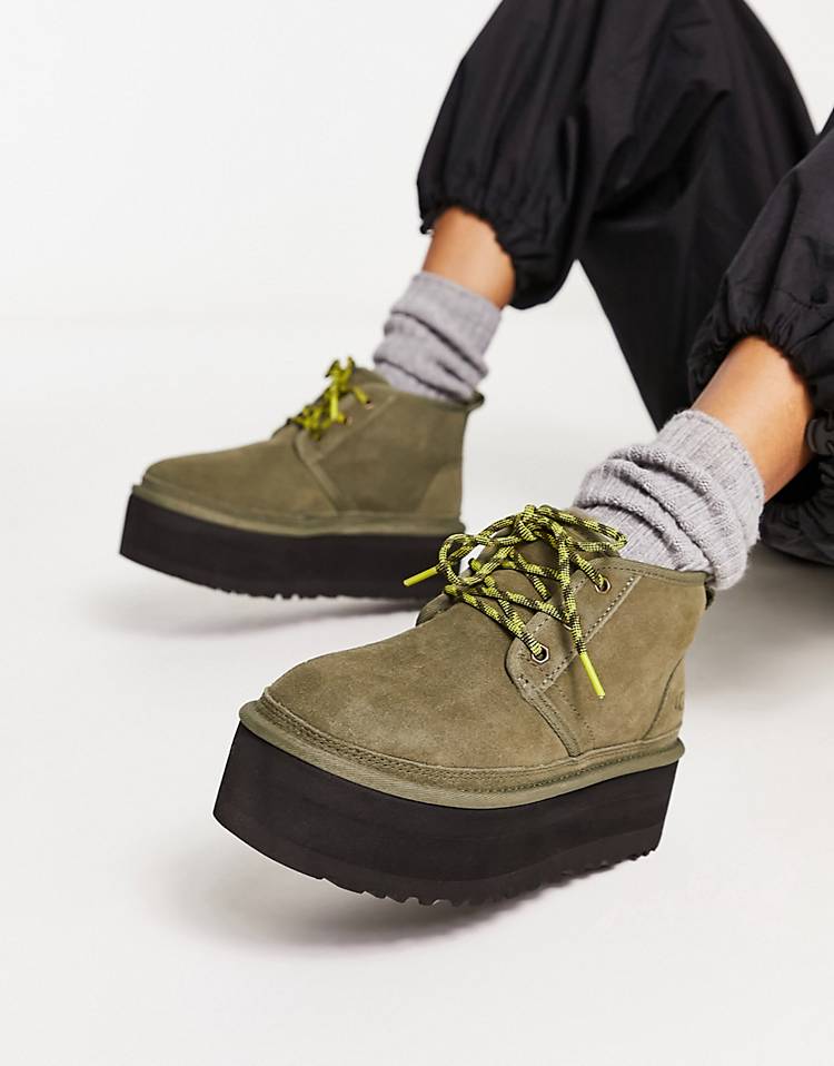 UGG Neumel heritage platform boots in olive